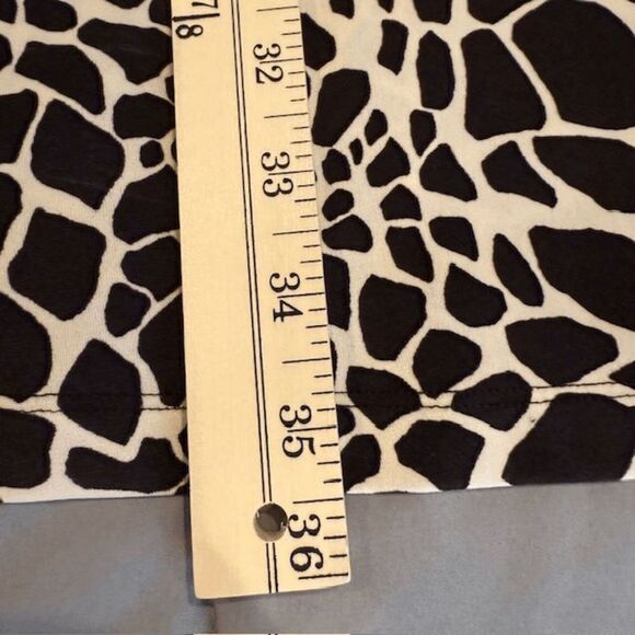 Enfocus Studio Giraffe Print Dress Brown Cream Ruffle Front Halter Style Size 12 - Picture 8 of 9